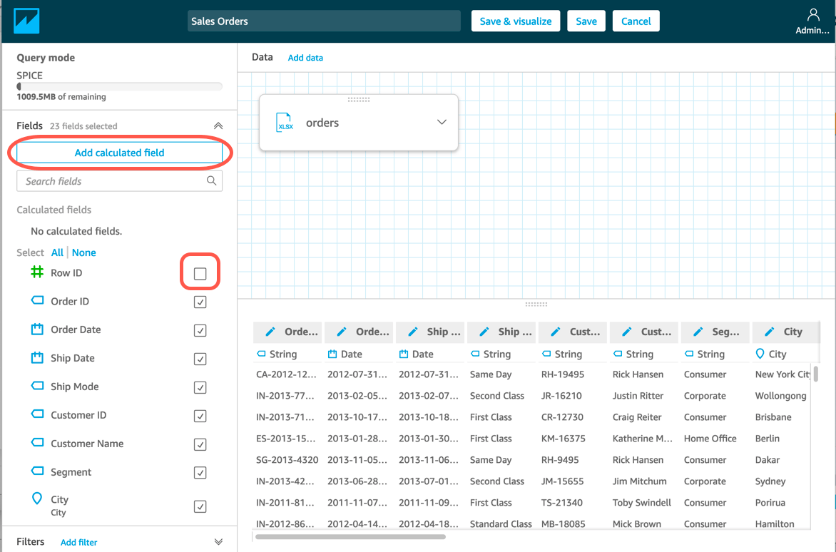 Create business intelligence dashboards using Amazon QuickSight